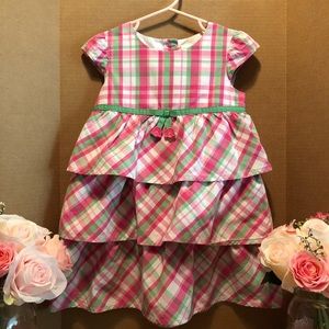 Gymboree Tiered Ruffle Dress 2T Pink/Green